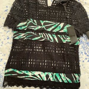 BGBG black and green blouse